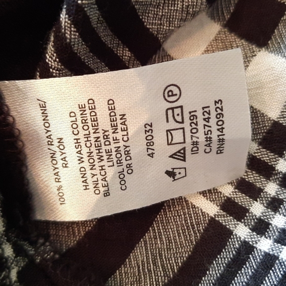 Loft black white plaid button down long sleeve medium - Picture 9 of 9